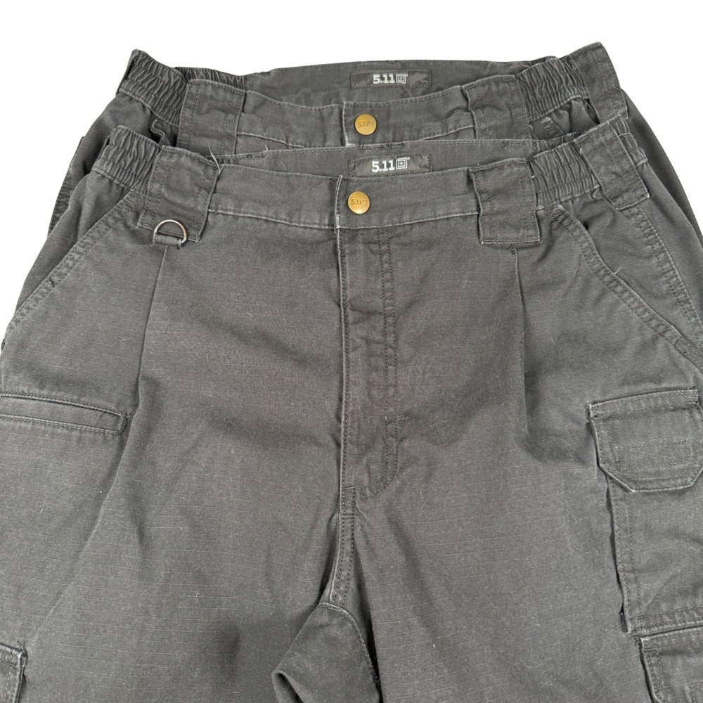 5.11 Tactical Mens 34x30 Black Ripstop Cargo Pants Utility Work Trousers 2 pairs